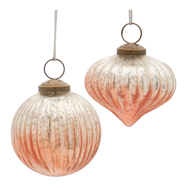 Ribbed Glass Ombre Ornament (Set of 6) - 87123