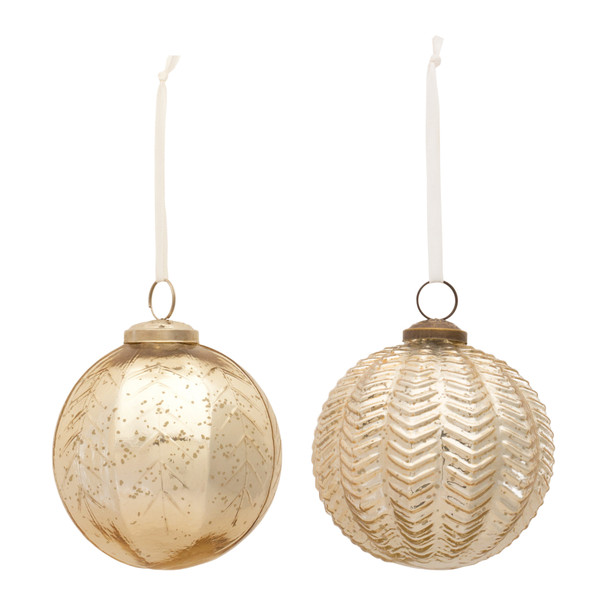 Ribbed Mercury Glass Ball Ornament (Set of 6) - 87127