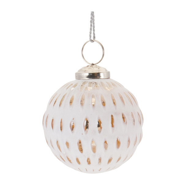 White Washed Glass Ornament (Set of 6) - 87156