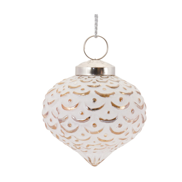 White Washed Glass Ornament (Set of 6) - 87156