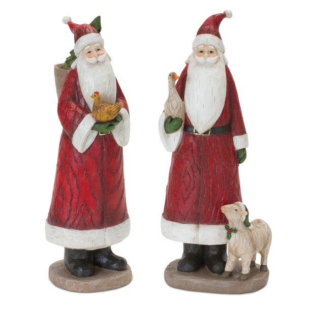 Farmhouse Santa Figurine (Set of 2) - 87157