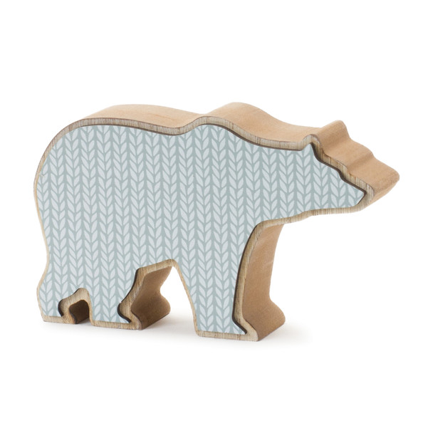 Wood Polar Bear Decor (Set of 2) - 87163
