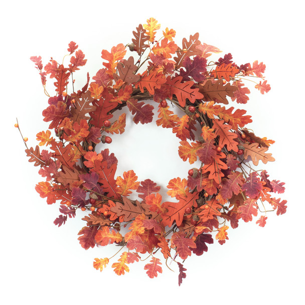 Fall Oak Leaf Wreath 21"D - 87212