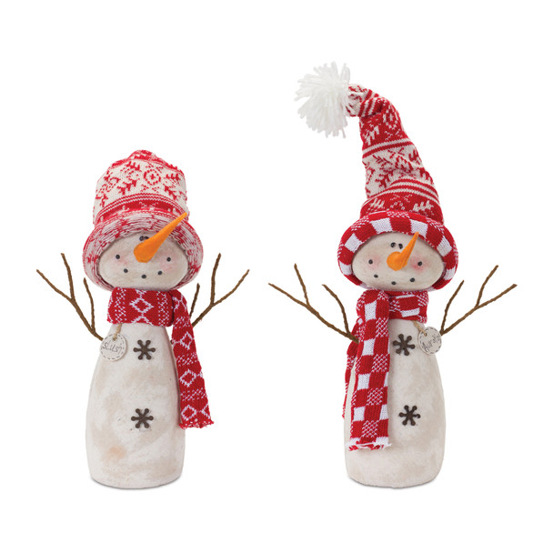 Snowman Decor with Hat and Scarf (Set of 2) - 87252