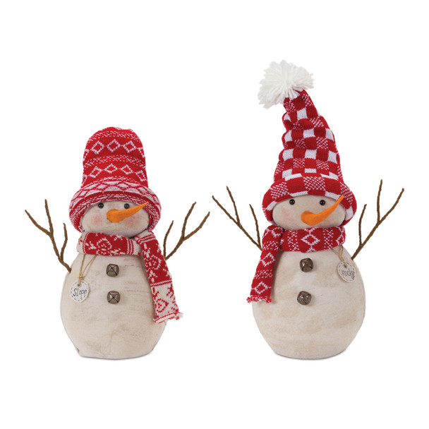 Snowman Decor with Hat and Scarf (Set of 2) - 87253