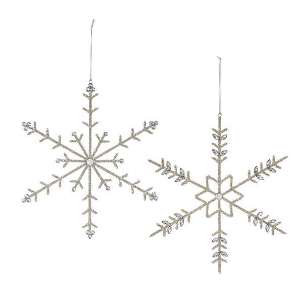 Jeweled Metal Snowflake Ornament (Set of 6) - 87290