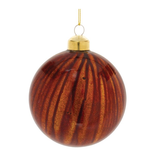 Amber Glass Ball Ornament (Set of 12) - 87303