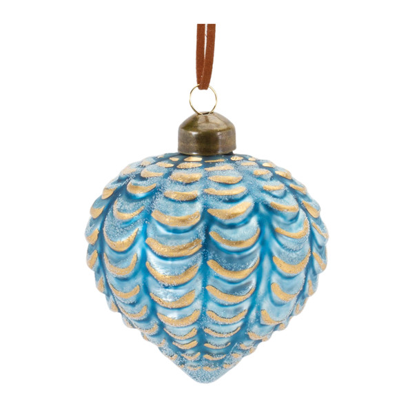 Frosted Scallop Glass Ornament (Set of 12) - 87316