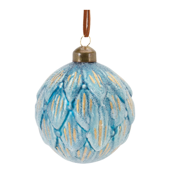 Frosted Scallop Glass Ornament (Set of 12) - 87316