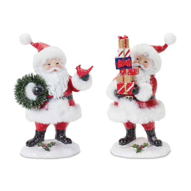 Fluffy Santa Figurine (Set of 2) - 87355