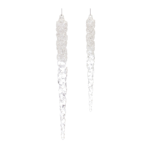 Clear Acrylic Icicle Drop Ornament (Set of 24) - 87363