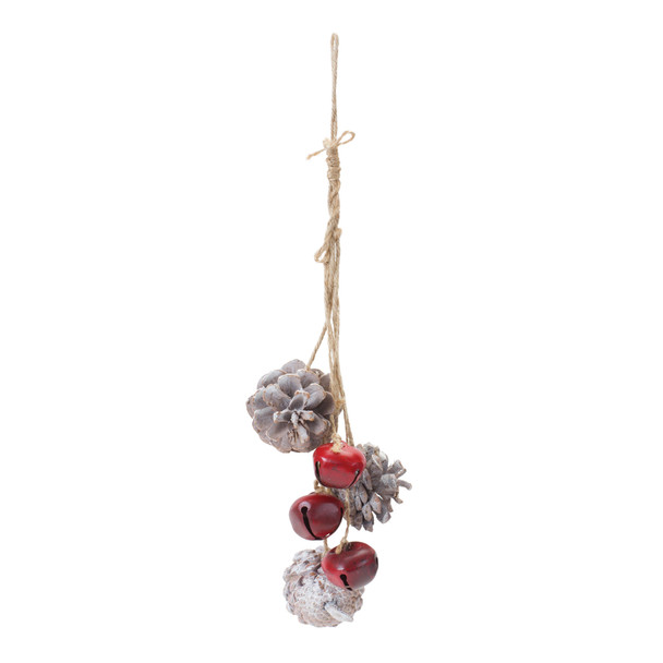 Bell and Pine Cone Drop Ornament (Set of 6) - 87395