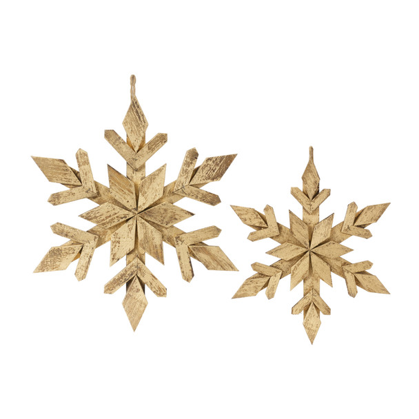 Wood Snowflake Ornament (Set of 12) - 87409