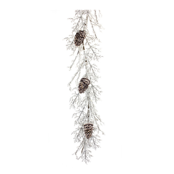 Iced Twig Garland with Pinecones 5'L - 87431