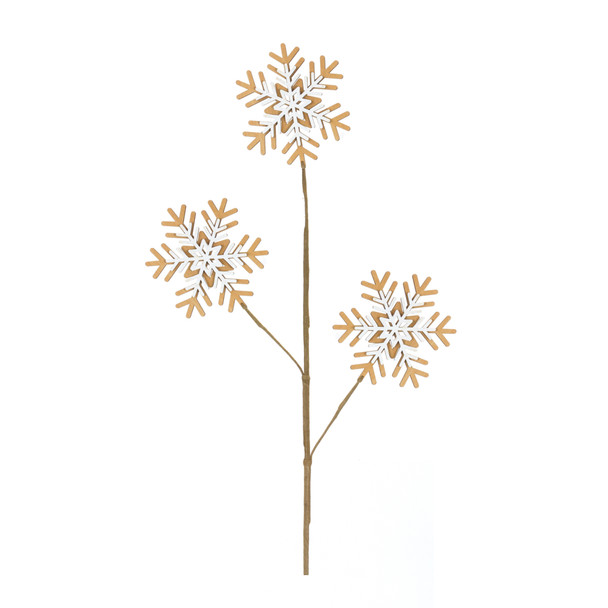 Wood Snowflake Spray (Set of 6) - 87458