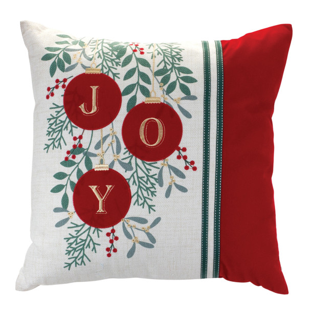 Joy Ornaments Throw Pillow 17"SQ - 87595