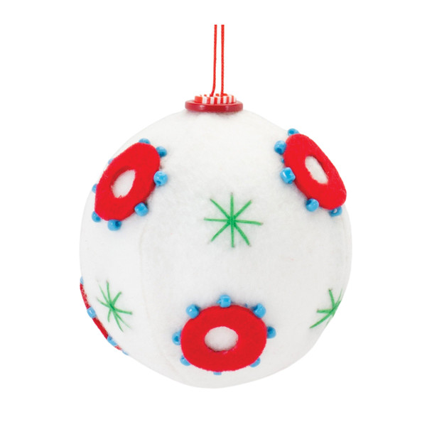 Whimsical Fabric Ball Ornament (Set of 12) - 87643