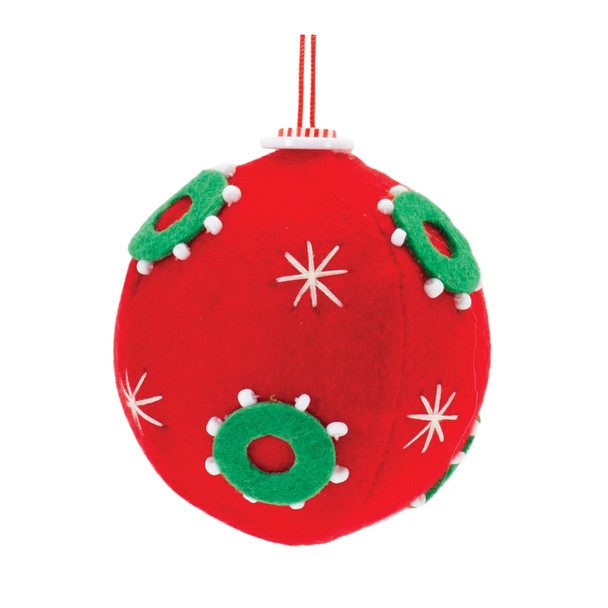 Whimsical Fabric Ball Ornament (Set of 12) - 87643