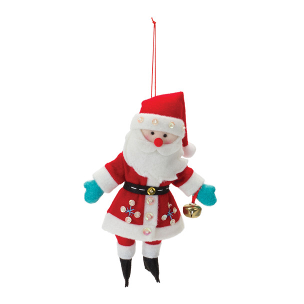 Plush Santa Ornament  (Set of 12) - 87645