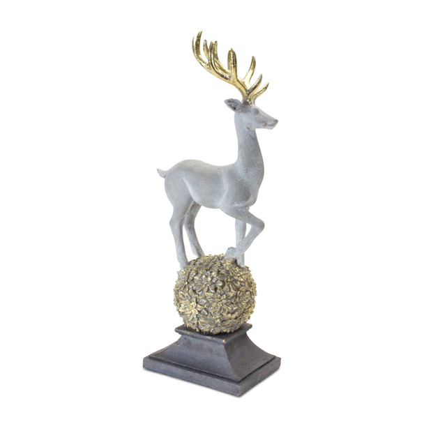Winter Deer Figurine on Orb 14"H - 87658