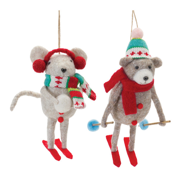 Plush Ski Animal Ornament (Set of 12) - 87680