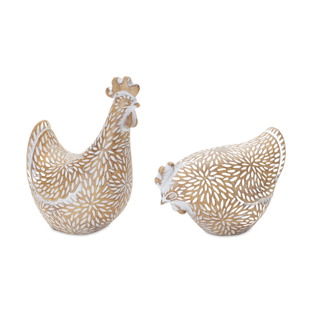 Etched Chicken Figurine (Set of 2) - 88137