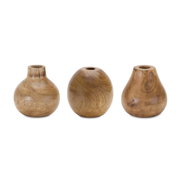 Natural Wood Bud Vase (Set of 3) - 88144
