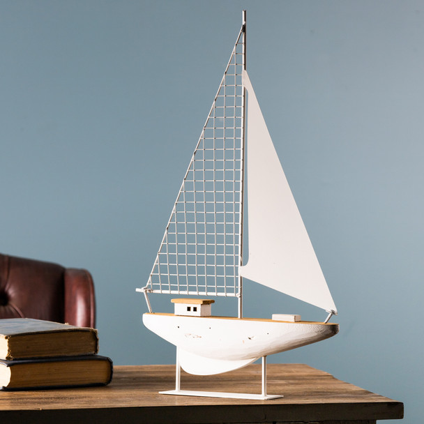 Wood Sailboat Sculpture (Set of 2) - 88342