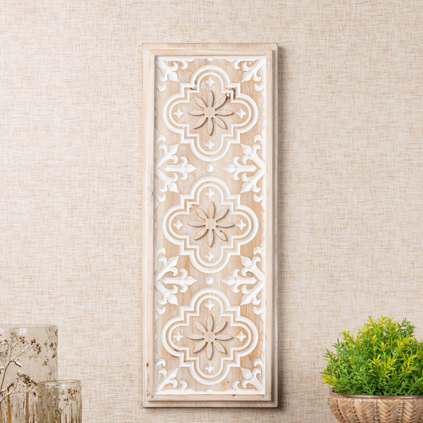 Ornate Carved Wood Wall Panel 31.5"H - 88431