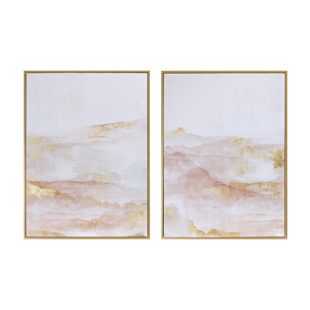 Framed Blush Canvas Wall Art (Set of 2) - 88519