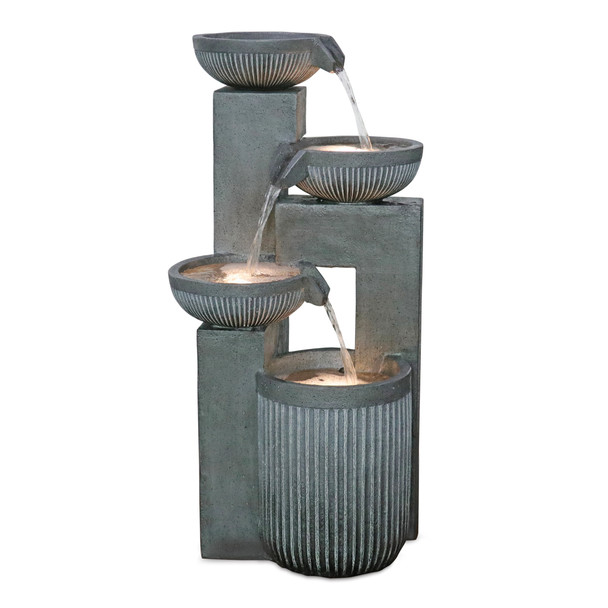 Stone Cascading Bowl Fountain 33"H - 88642