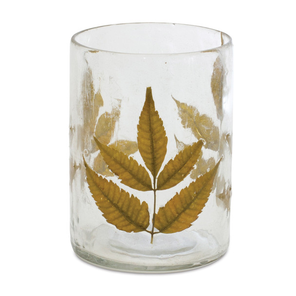 Dried Leaf Glass Candle Holder (Set of 3) - 88946
