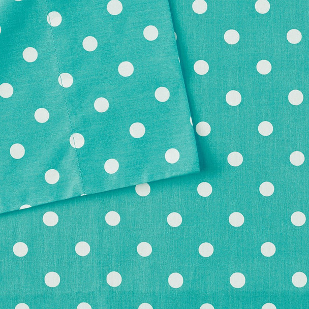 Seafoam Green & White Polka Dot Cotton Sheet Set (Polka-MZ- Seafoam)
