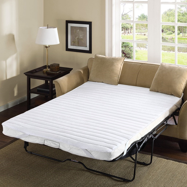 White WATERPROOF Back Sofa Bed Mattress Pad (Frisco-White)