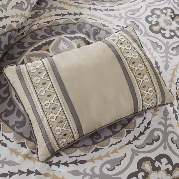 Taupe & Grey Oversize Medallions Comforter Set AND Matching Sheet Set (Serenity-Taupe)