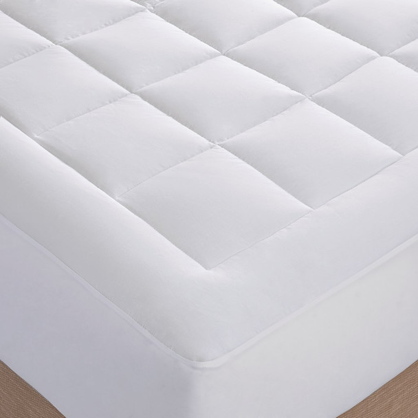 Luxury White 1000TC Cotton Sateen Quilted Mattress Pad (Stanton-White)