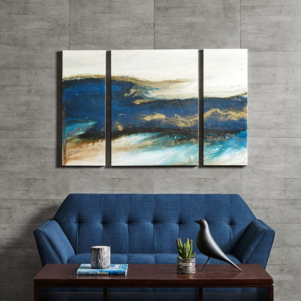 Rolling Waves Gel Coated Canvas-Set of Three (Rolling Waves-Art)