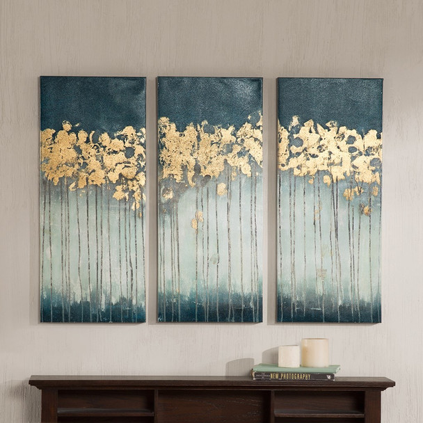 Midnight Forest Teal Gel Coat Canvas with Gold Foil Embellishment (Midnight Forest -Teal-Art)