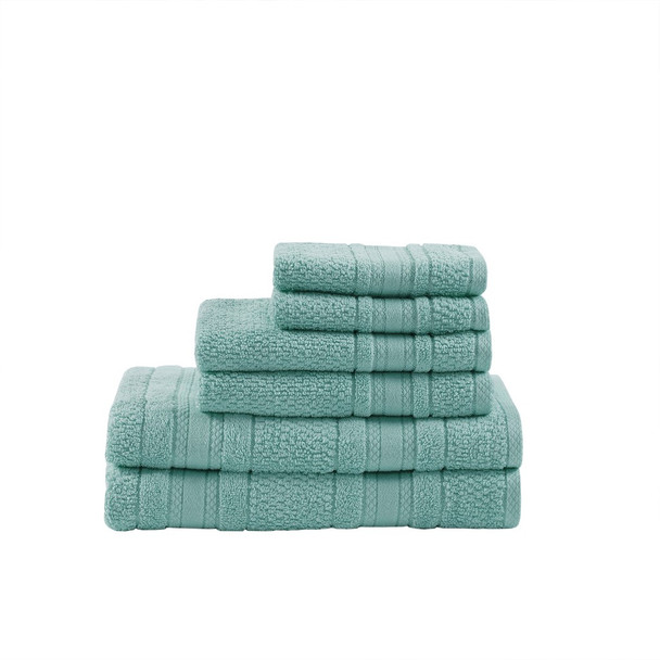 6pc Super Soft Seafoam Cotton Bath Towel Set (Adrien-Seafoam-Towel)