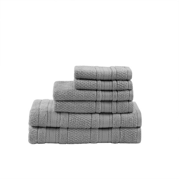 6pc Super Soft Silver Cotton Bath Towel Set (Adrien-Silver-Towel