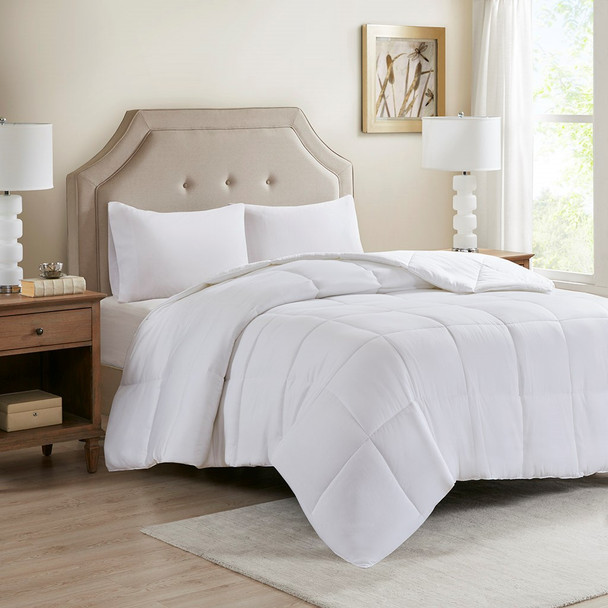 300TC Cotton Cover Tencel Filled Down Alternative Comforter (Cotton Tencel-White)