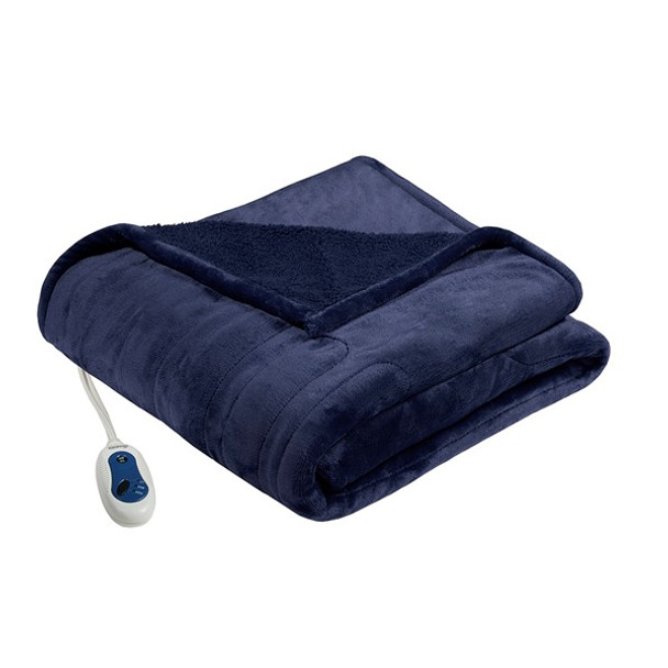 Heated Microlight to Berber Throw Blue (Heated Microlight-Blue-Throw) 