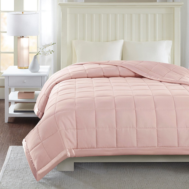 Year Round Blush Pink Microfiber Down Alternative Blanket w/3M Scotchgard (Windom-Blush)