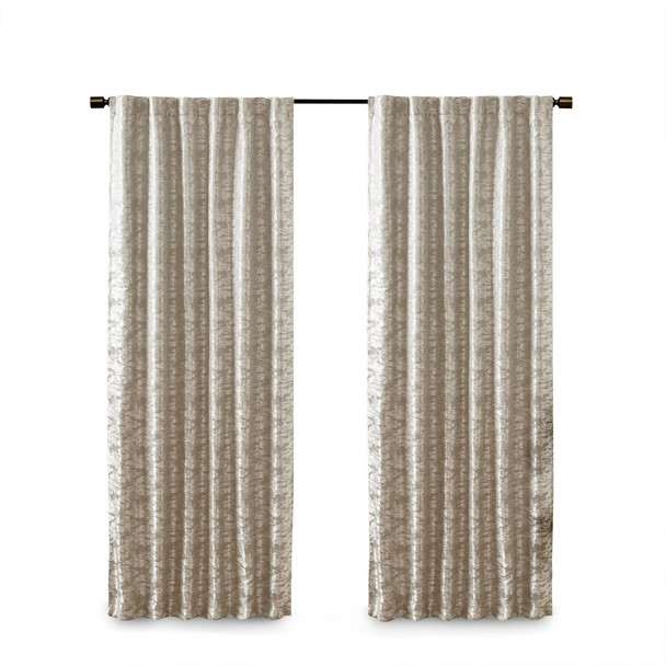 Grey & Silver Jacquard TOTAL BLACKOUT Rod Pocket/Back Tabs Curtain Panel (Cassius-Grey/Silver-Panel)