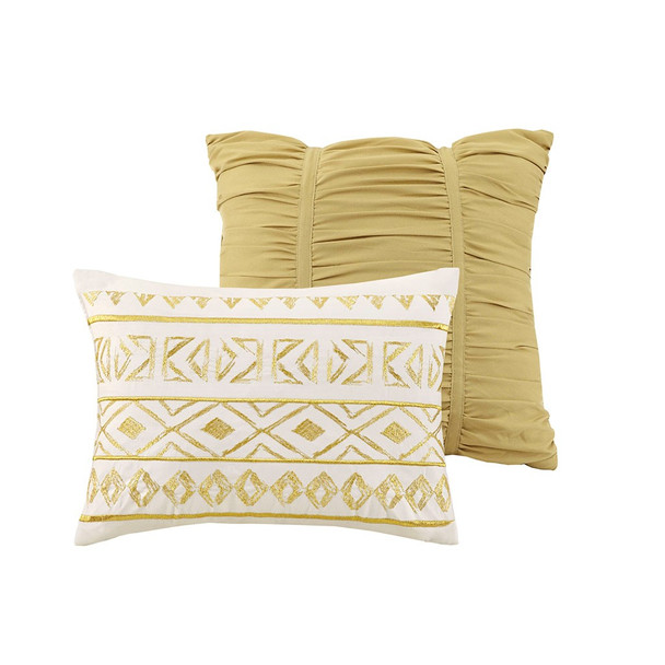  Nomad Gold Metallic Medallion Printed Comforter Set ( Nomad -Gold-Comf)