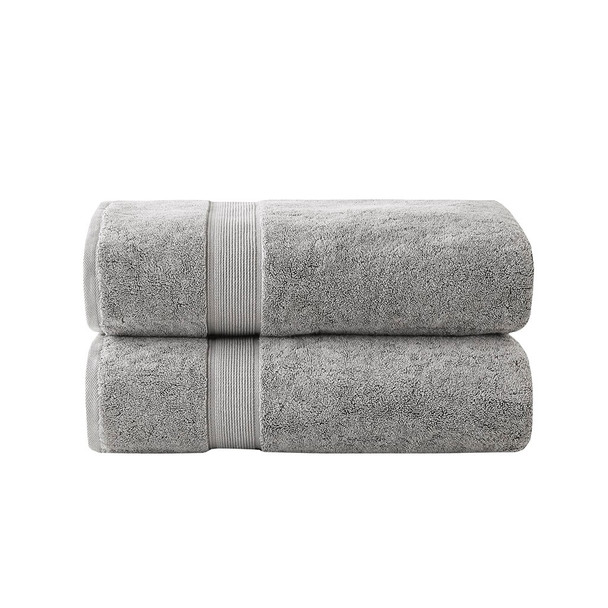  2pc Soft Grey 800GSM Spa Long Staple Cotton Bath Sheet Towel Set (800GSM -Silver/Soft Grey-Towels)