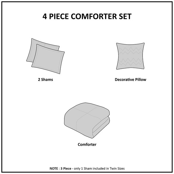 Glimmer Metallic Aqua Glitter Printed Reversible Comforter Set (Glimmer Metallic -Aqua-Comf)