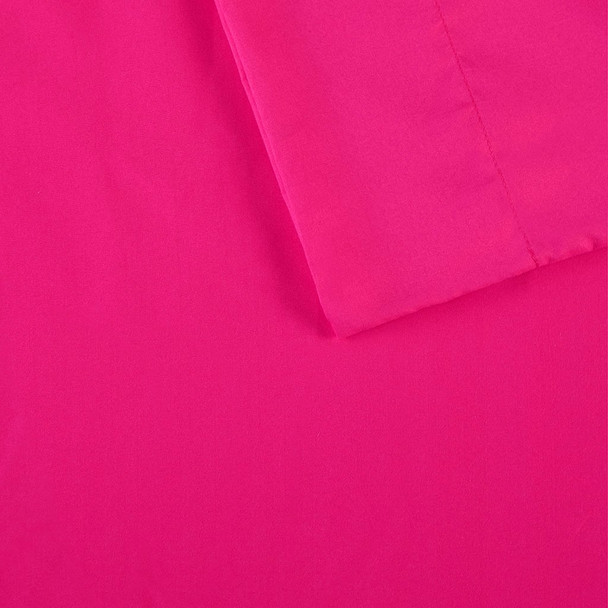 6pc Hot Pink Microfiber Sheet Set w/Side Storage Pockets - QUEEN (086569036674)