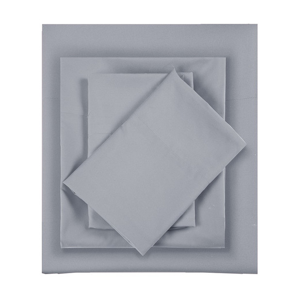4pc Grey Microfiber All Season Wrinkle-Free Sheet Set - QUEEN (675716526122)