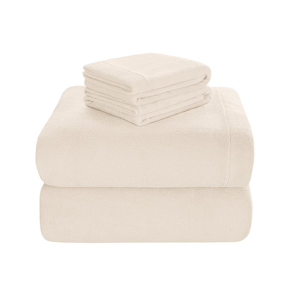 4pc Ivory Soloft Plush Sheet Set - KING (675716225803)